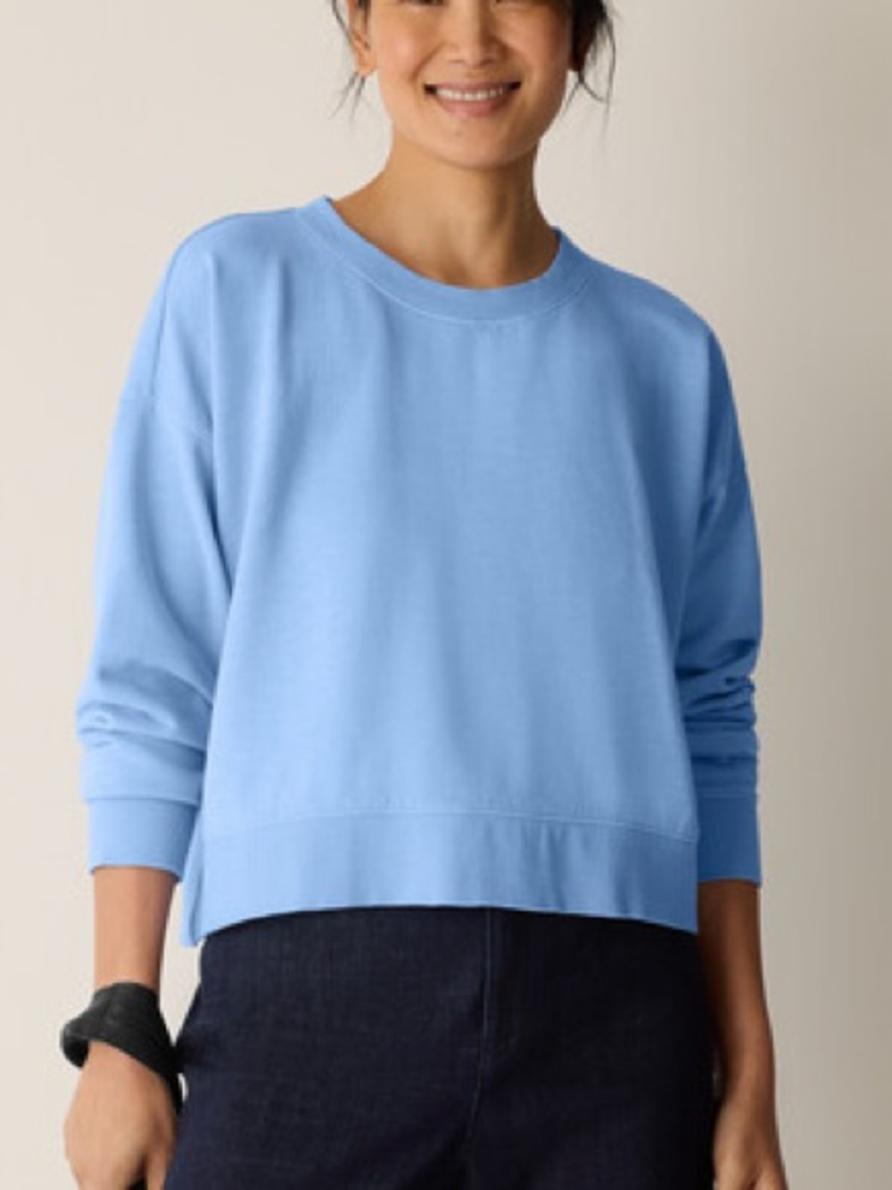 Zara Light Blue Crewneck Sweatshirt Size Large Casual Layering Pullover
